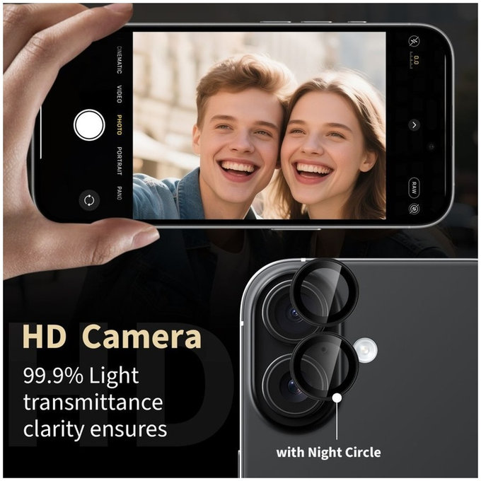 Zaščita kamere Camring Fit+ za Xiaomi Poco M8 Pro / Redmi Note 15 Pro 5G / 15 Pro+ Plus 5G, črna, Tech-Protect
