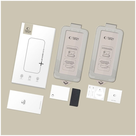 Kaljeno steklo Quick Set+ 2-Pack za Samsung S26 Ultra, Black, Tech-Protect