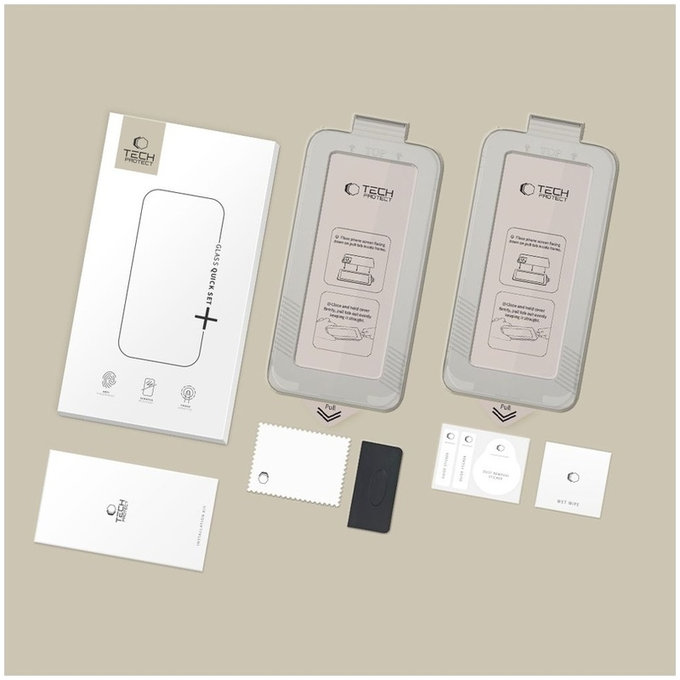 Kaljeno steklo Quick Set+ 2-Pack za Samsung S26 Ultra, Black, Tech-Protect