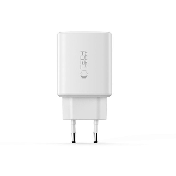 Omrežni polnilnik NCA65W-GAN 3-PORT PD 65W / QC3.0, bela, Tech-Protect