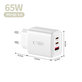 Omrežni polnilnik NCA65W-GAN 3-PORT PD 65W / QC3.0, bela, Tech-Protect
