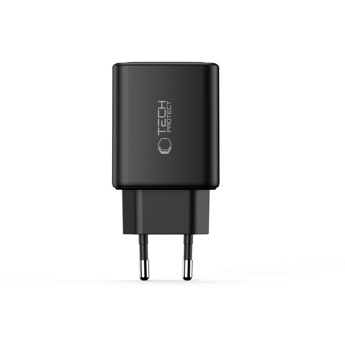 Omrežni polnilnik NCA65W-GAN 3-PORT PD 65W / QC3.0, črna, Tech-Protect