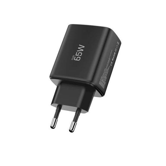 Omrežni polnilnik NCA65W-GAN 3-PORT PD 65W / QC3.0, črna, Tech-Protect
