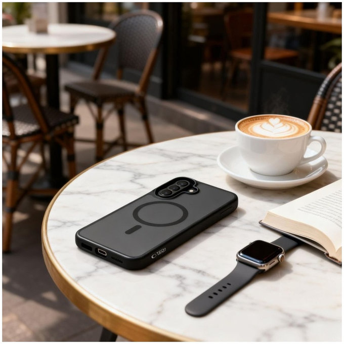 Zaščitni ovitek MagMat MagSafe za Samsung A57 5G, Matte Black, Tech-Protect