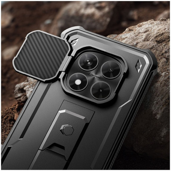 Ovitek Kevlar Cam+ z 2 sprednjima okvirjema za Xiaomi Redmi Note 15 Pro 5G, črna, Tech-Protect