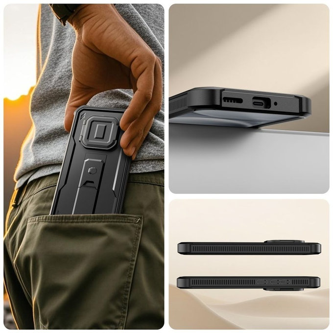 Ovitek Kevlar Cam+ z 2 sprednjima okvirjema za Xiaomi Redmi Note 15 Pro 5G, črna, Tech-Protect