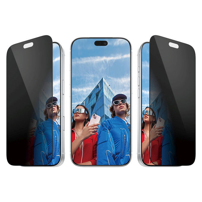Kaljeno steklo UWF 2-Way Privacy z aplikatorjem za iPhone 18 Pro, Črna, PanzerGlass