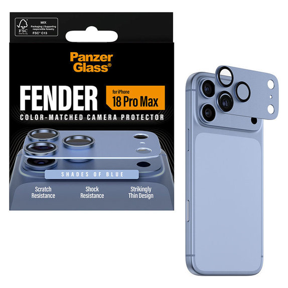 Zaščita objektiva Fender za iPhone 18 Pro Max, Italian Blue, PanzerGlass