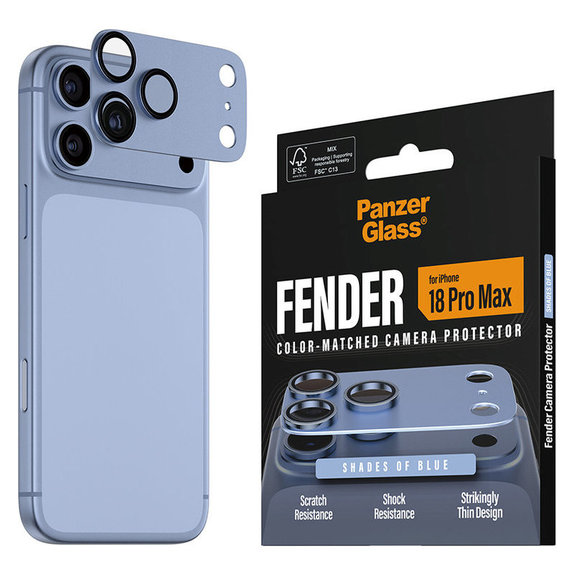 Zaščita objektiva Fender za iPhone 18 Pro Max, Italian Blue, PanzerGlass