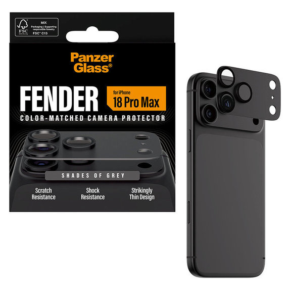 Zaščita objektiva Fender za iPhone 18 Pro Max, Shades of Grey, PanzerGlass