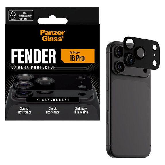 Zaščita objektiva Fender za iPhone 18 Pro, Black Currant Currant, PanzerGlass