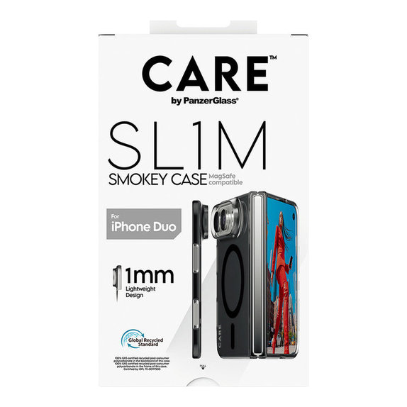Ovitek SL1M Smokey s črnim MagSafe za iPhone Duo, PanzerGlass