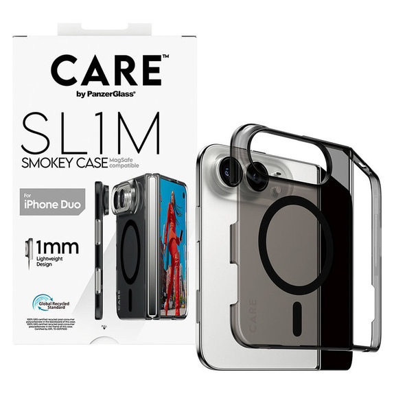 Ovitek SL1M Smokey s črnim MagSafe za iPhone Duo, PanzerGlass