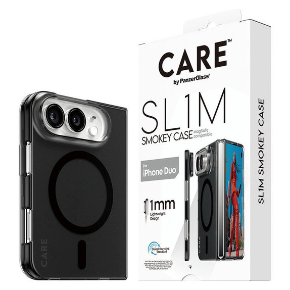 Ovitek SL1M Smokey s črnim MagSafe za iPhone Duo, PanzerGlass