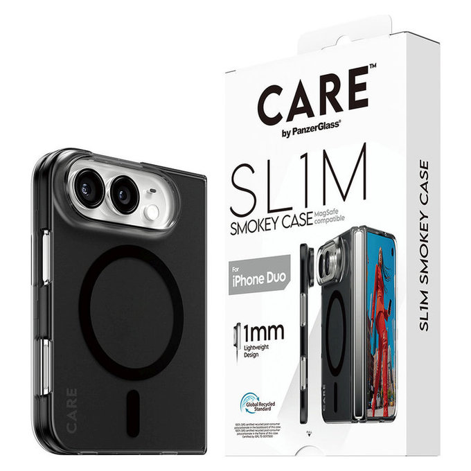 Ovitek SL1M Smokey s črnim MagSafe za iPhone Duo, PanzerGlass