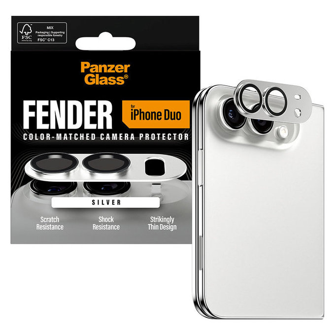 Zaščita objektiva Fender za iPhone Duo, Bela, PanzerGlass