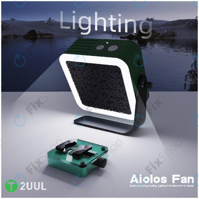 Odsesovalnik dima in hladilni ventilator z LED osvetlitvijo, 2UUL DA98