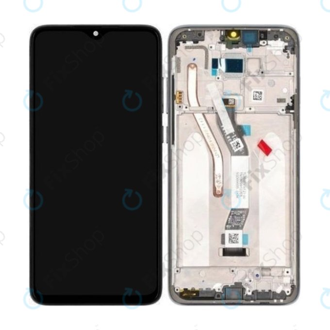 Xiaomi Redmi Note 8 Pro - LCD zaslon + steklo na dotik + okvir (Mineral Grey) - 56000500G700, 5601100040B6 Genuine Service Pack