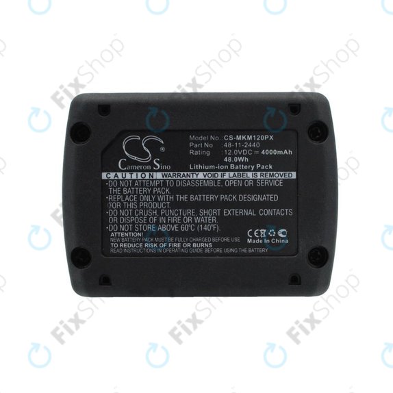 Baterija za Milwaukee M12 B4 Redlithium, 4000mAh, Li-Ion, 12V, 48-11-2440, HQ