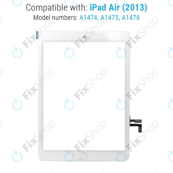 Steklo na dotik z gumbom Domov za iPad Air, iPad (5th Gen 2017), White