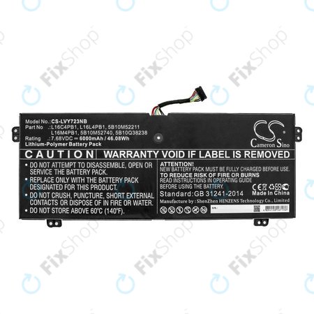 Polnilec za Lenovo Yoga 720-13, 730-13, 6000mAh, Li-Pol, 7.68V, L16L4PB1, HQ