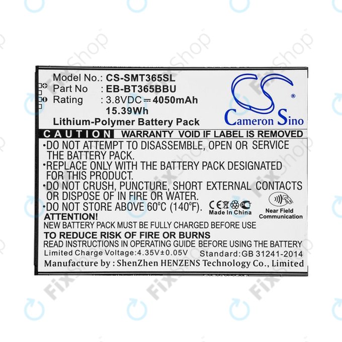 Baterija za Samsung Galaxy Tab Active 2 8.0, 4050mAh, Li-Pol, 3.8V, EB-BT365BBU, HQ