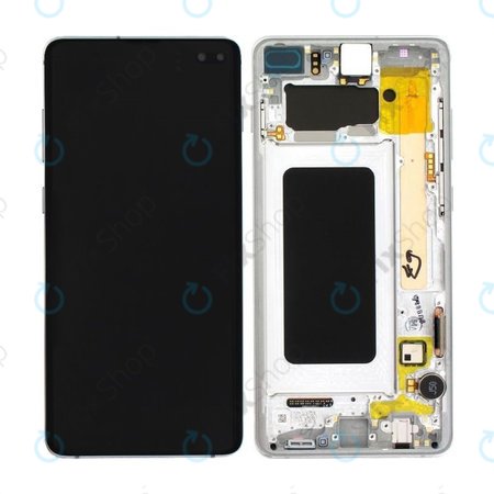 Samsung Galaxy S10 Plus G975F - LCD zaslon + steklo na dotik + okvir (Prism White) - GH82-18849B, GH82-18834G, GH82-18849G, GH82-18834B Genuine Service Pack