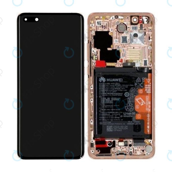 Huawei P40 Pro - LCD zaslon + steklo na dotik + okvir + baterija + senzor prstnih odtisov (Blush Gold) - 02353PJL Genuine Service Pack
