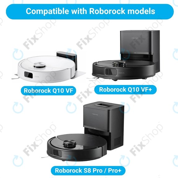 Komplet nadomestnih delov za Xiaomi Roborock Q10 VF, Q10 VF+, S8 Pro, S8 Pro Plus (2x Glavna krtača, 4x Filter, 4x Stranska krtača, 4x Krpa za brisanje, 4x Vrečka za prah)