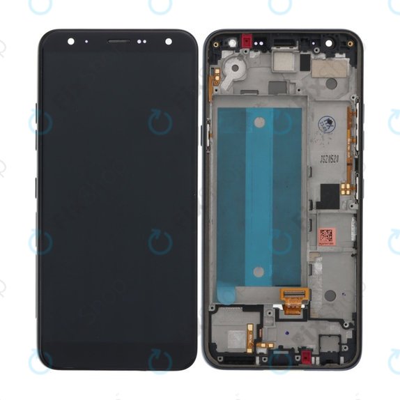 LG K40 - LCD zaslon + steklo na dotik + okvir (Black) TFT