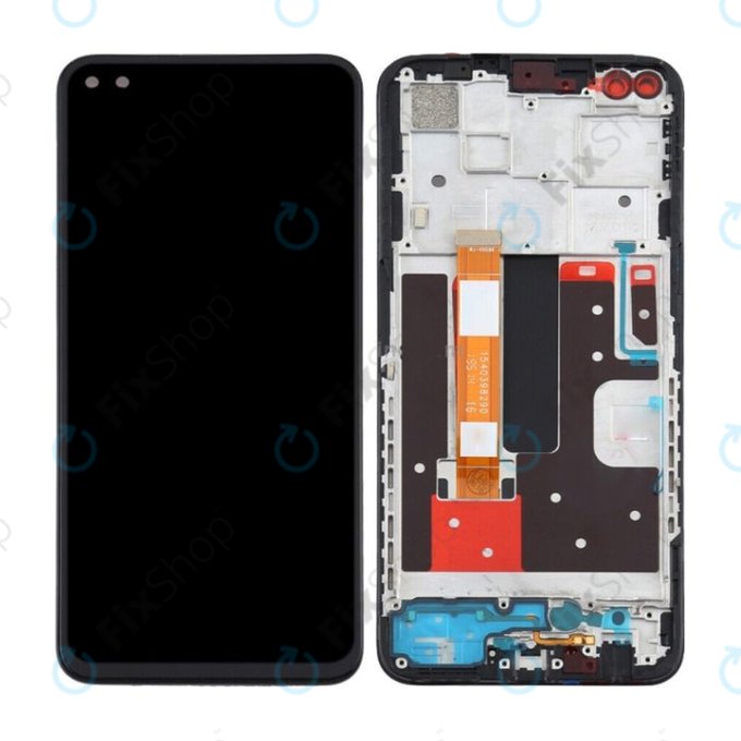 Oppo Reno 4 Z 5G - LCD zaslon + steklo na dotik + okvir (Ink Black) TFT