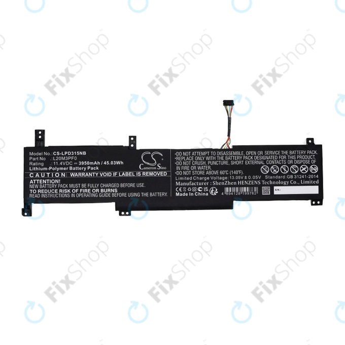Baterija za Lenovo IdeaPad 3-series, 3950mAh, Li-Pol, 11.4V, L20M3PF0, HQ
