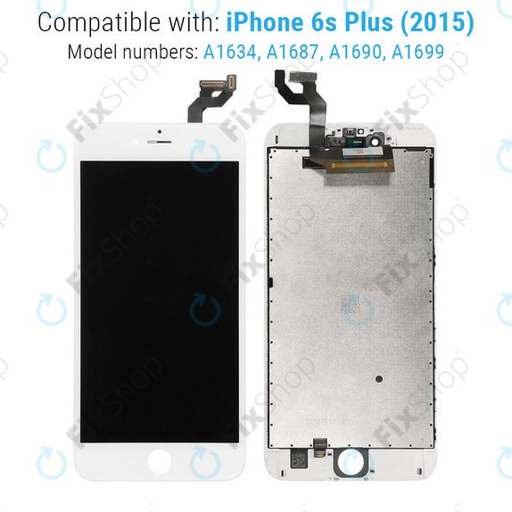 Apple iPhone 6S Plus - LCD zaslon + steklo na dotik + okvir (White) TFT