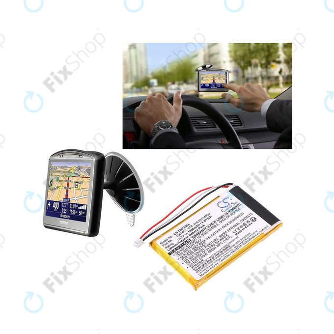 Baterija za TomTom Go 530 Live, 630T, 720, 730T, 930T, 1697461, Li-Polymer, 3.7V, 1300mAh, HQ