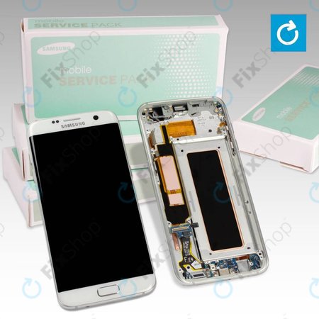 Samsung Galaxy S7 Edge G935F - LCD zaslon + steklo na dotik + okvir (White) - GH97-18533D, GH97-18594D, GH97-18767D Genuine Service Pack