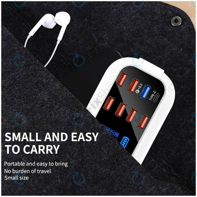 Asometech Model E - servisna polnilna postaja USB z USB 3.0 in USB-C