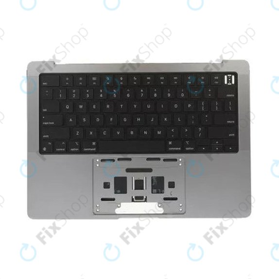 Zgornji okvir tipkovnice za MacBook Pro 14", A2442 (2021), A2779 (2023), US tipkovnico in baterijo, Space Gray, 661-32210, Genuine Apple