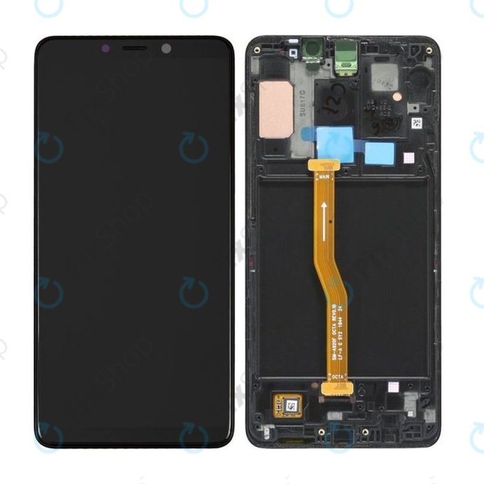 Samsung Galaxy A9 A920F (2018) - LCD zaslon + steklo na dotik + okvir (Caviar Black) - GH82-18308A, GH82-18322A Genuine Service Pack