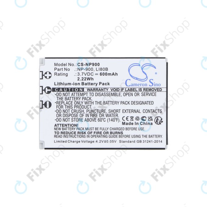 Baterija za Agfa, Aosta, Avant, Benq, Minolta, Olympus, Polaroid, 600mAh, Li-Ion, 3.7V, Li-80B, HQ