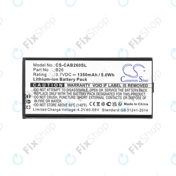 Baterija za Cat B26, 1350mAh, Li-Ion, 3.7V, B26, HQ