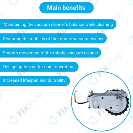 Xiaomi Mijia E10, E12, Mi Robot Vacuum Mop 2 Lite, 2 Pro - Kolo z Motorjem (Levo) (Bela)