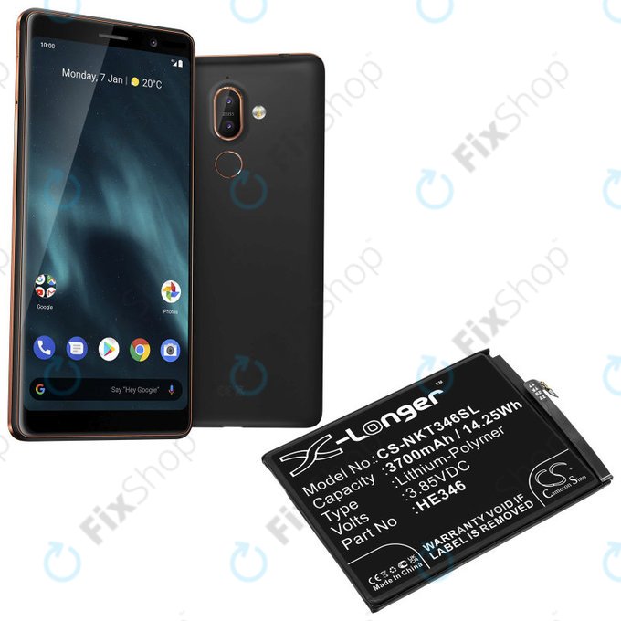 Baterija za Nokia 7 Plus, 3700mAh, Li-Pol, 3.85 V, HE346, HQ