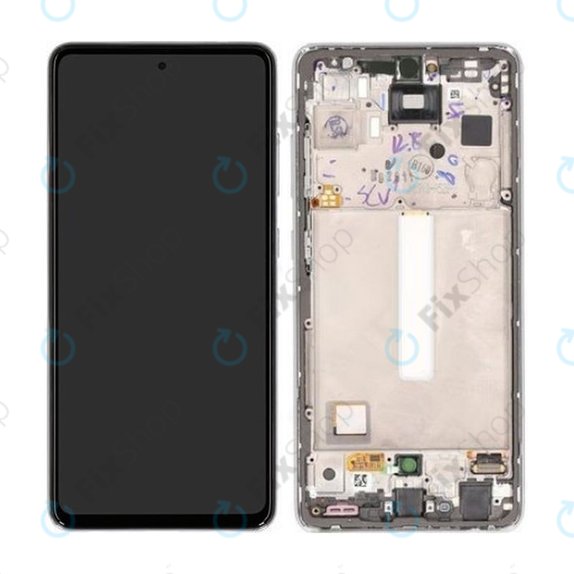 Samsung Galaxy A52s 5G A528B - LCD zaslon + steklo na dotik + okvir (Awesome White) - GH82-26861D, GH82-26863D, GH82-26910D, GH82-26909D Genuine Service Pack