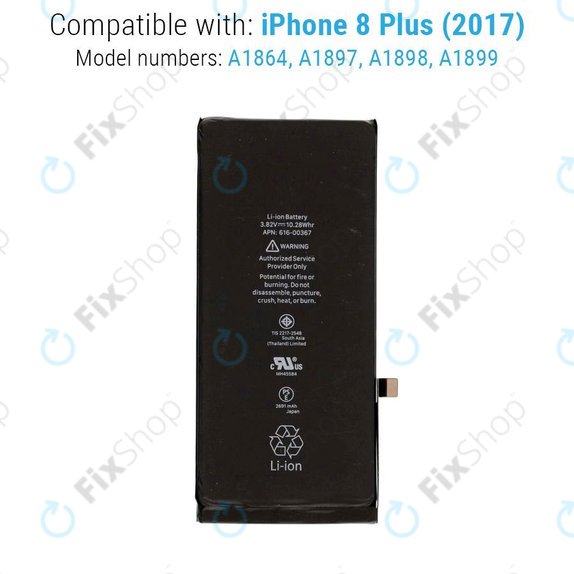 Baterija za iPhone 8 Plus, 2691mAh, FixPremium