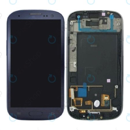 Samsung Galaxy S3 i9300 - LCD zaslon + steklo na dotik + okvir (Pebble Blue) OLED