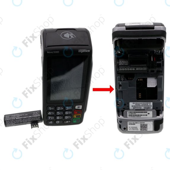 Baterija za Ingenico Move 5000, 3000mAh, Li-Ion, 3.7V, F26402376, HQ
