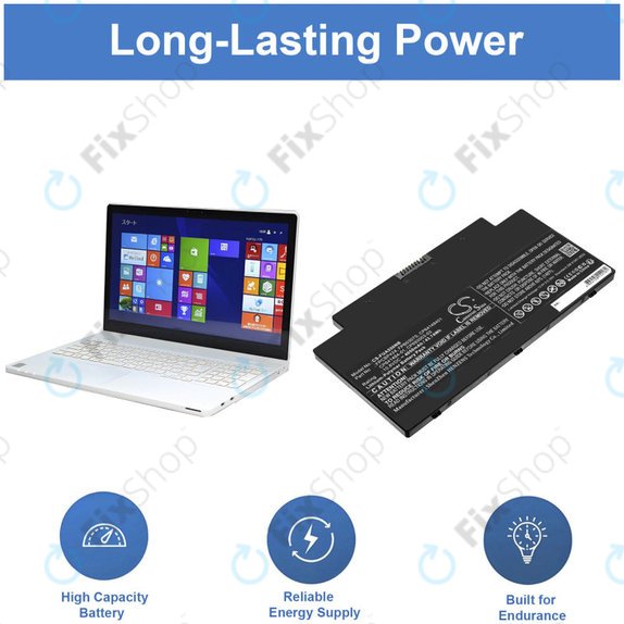 Baterija za Fujitsu Lifebook AH77, A556, A3510, U536, 4050mAh, Li-Pol, 10.8V, CP641484-01, HQ