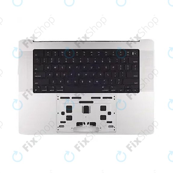 Zgornji okvir tipkovnice za MacBook Pro 16", A3403 (2024), US tipkovnico in baterijo, Silver, 661-42824, Genuine Apple