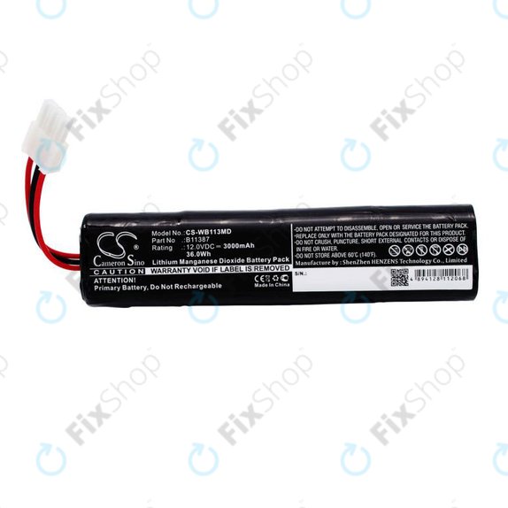 Baterija za Schiller America AED 10 Jump Start, 3000mAh, Li-MnO2, 12V, 00185-2, HQ
