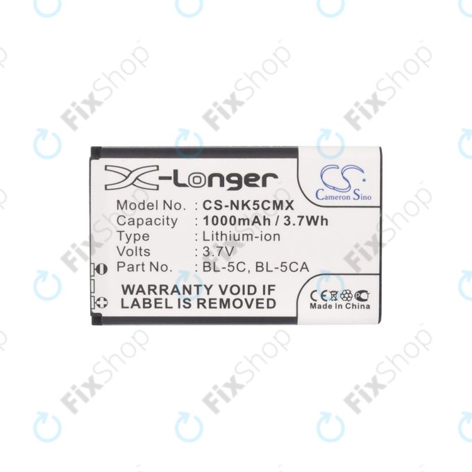 Nokia 1000, 2000, 3000, 6000, 7000, C, N, X-series, Asha 230, MD-12 - Baterija BL-5C, BL-5CA 1000mAh HQ